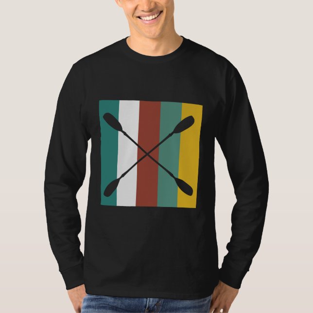Kayaking Rowing Retro Colours T-Shirt (Front)
