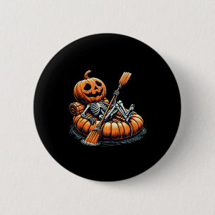 Kayaking Skeleton Funny Halloween Kayak  6 Cm Round Badge