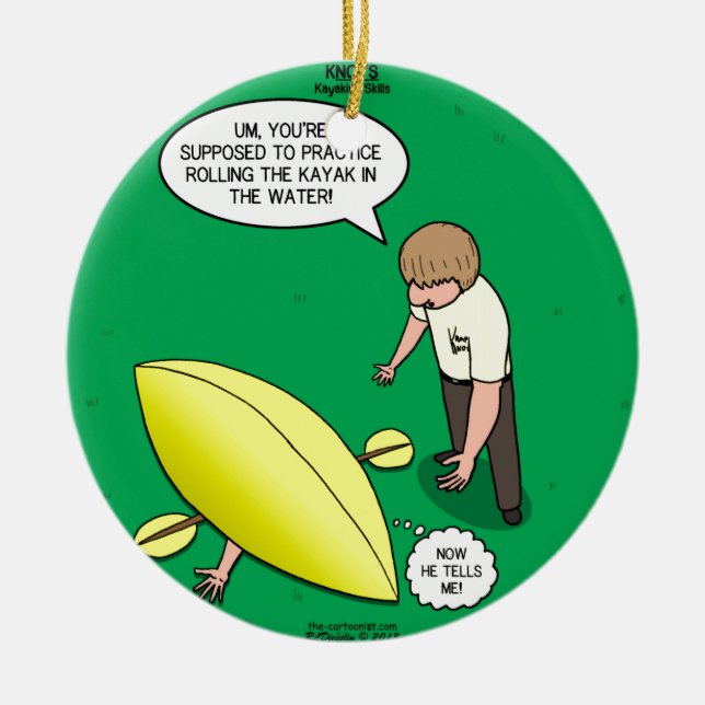 Kayaking Skills Ceramic Ornament (Front)