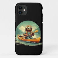 Kayaking Sloth Canoe Lover Funny Animals Vintage