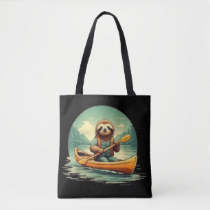 Kayaking Sloth Canoe Lover Funny Animals Vintage Tote Bag