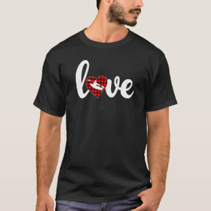 Kayaking Sports Buffalo Plaid Love Kayaking Valent T-Shirt