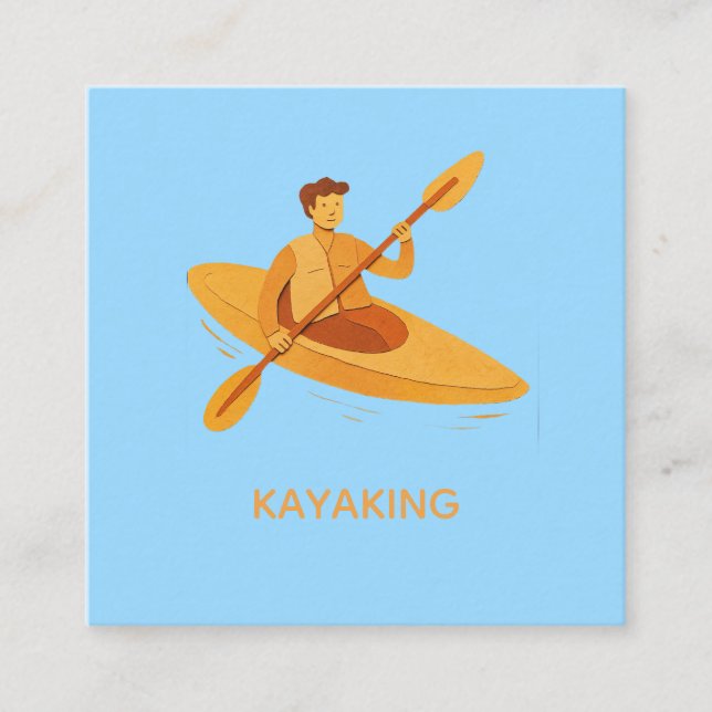 Kayaking Square Business Card (Front)