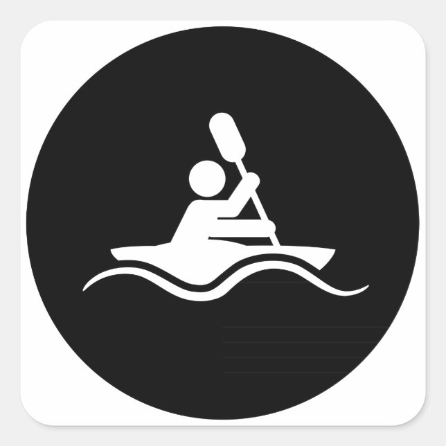 Kayaking Square Sticker (Front)