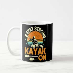 Kayaking Stay Strong Kayak On Retro Vintage Sunset Coffee Mug