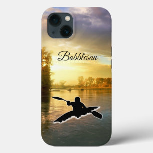 Kayaking sunset Kayaker silhouette Personalise Cas iPhone 13 Case