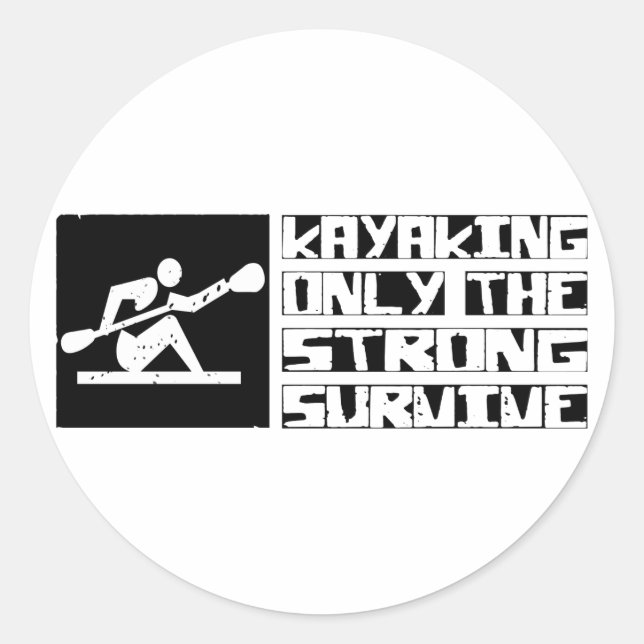 Kayaking Survive Classic Round Sticker (Front)