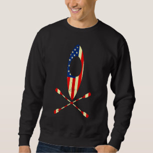 Kayaking Us Flag Kayak Outdoor Adventurer Athletic Sweatshirt