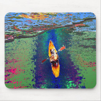 Kayaking Water Sports Artwork Mouse Pad