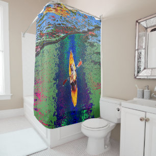 Kayaking Water Sports Bathroom Shower Curtain