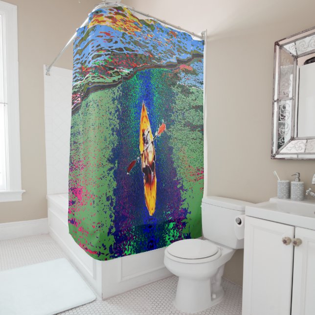 Kayaking Water Sports Bathroom Shower Curtain (In Situ)