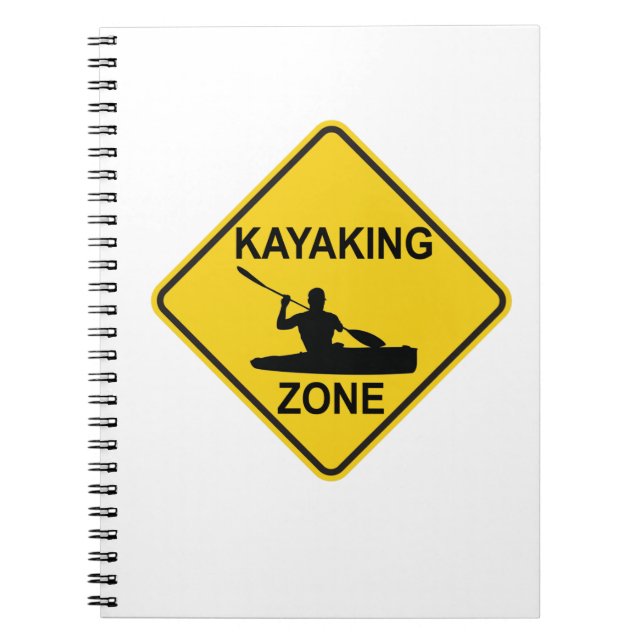 Kayaking Zone Road Sign Notebook (Front)