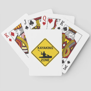 Kayaking Zone Road Sign Playing Cards