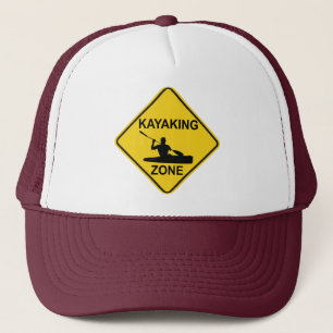 Kayaking Zone Road Sign Trucker Hat