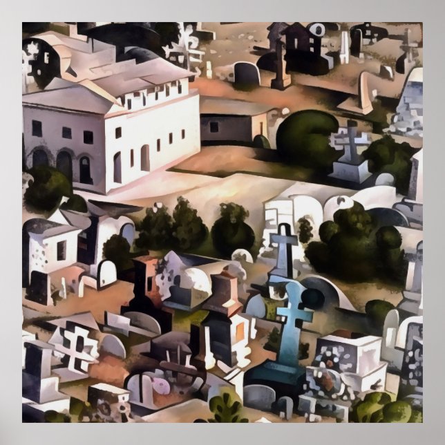 Kayakoy Fethiye Deserted Town Geometric Art  Poster (Front)