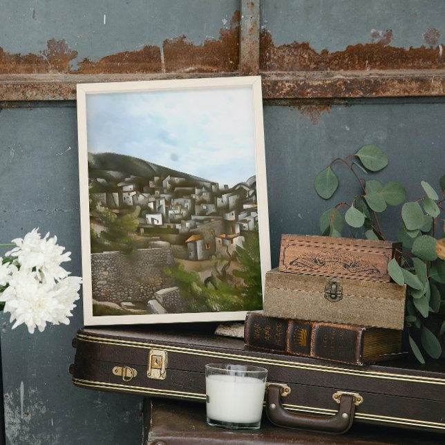 Kayakoy Historical Greek Houses Artistic Abstract Poster (Creator Uploaded)