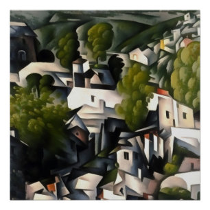 Kayakoy Village Greek Houses Abstract Art Poster