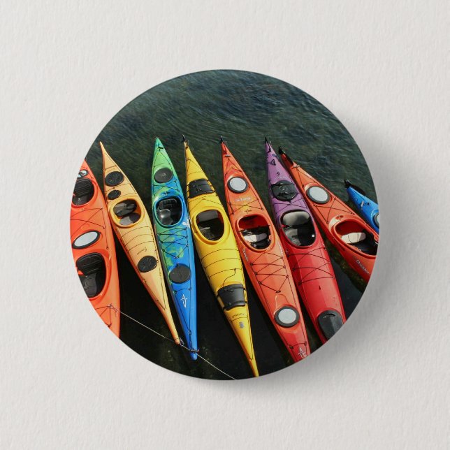 Kayaks! 6 Cm Round Badge (Front)