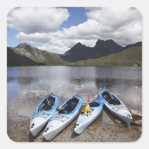 Kayaks, Cradle Mountain and Dove Lake, Cradle Square Sticker