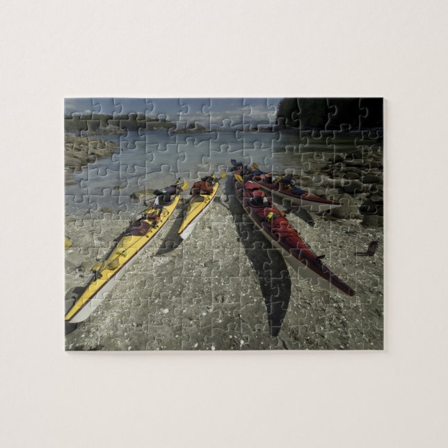 Kayaks on Dicebox Island, Broken Island Group, Jigsaw Puzzle (Horizontal)