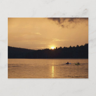 Kayaks on Lake at Sunset Postcard