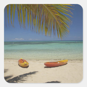Kayaks on the beach, Plantation Island Resort Square Sticker