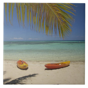 Kayaks on the beach, Plantation Island Resort Tile