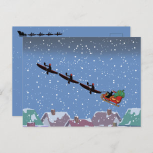 Kayaks Pulling Sleigh Folded Greeting Card