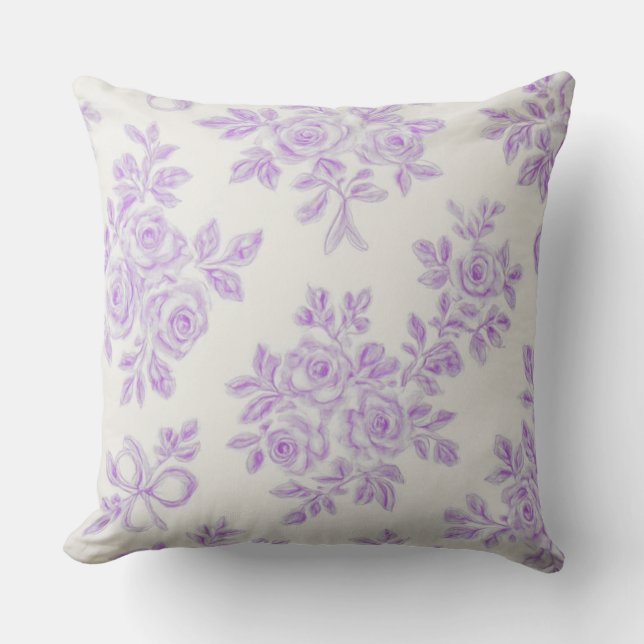 Kaye and Summer Lavender Flowers Cushion (Front)