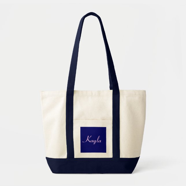 Kayla In Navy And White V Tote Bag (Front)