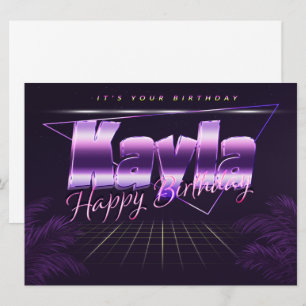 Kayla Name Vorname lila retro Karte Geburtstag Card