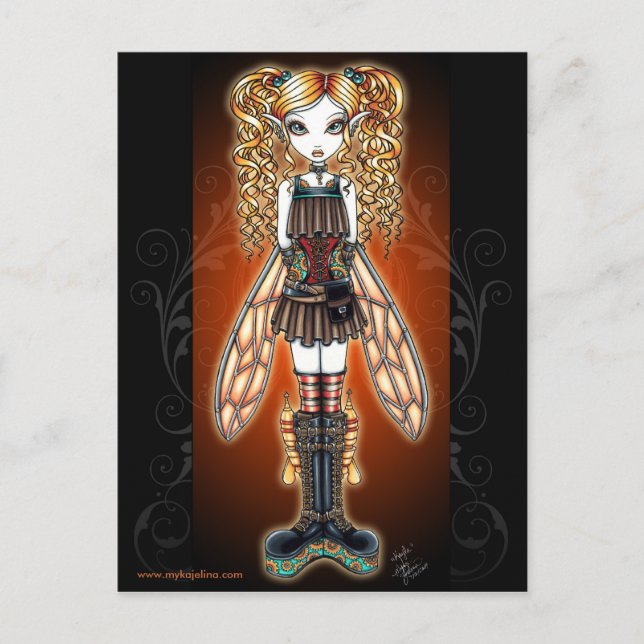 "Kayla" Steampunk Fairy Postcard (Front)