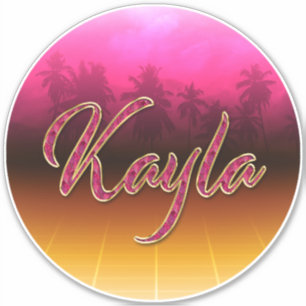 Kayla Vorname Name golden pink Aufkleber Sticker