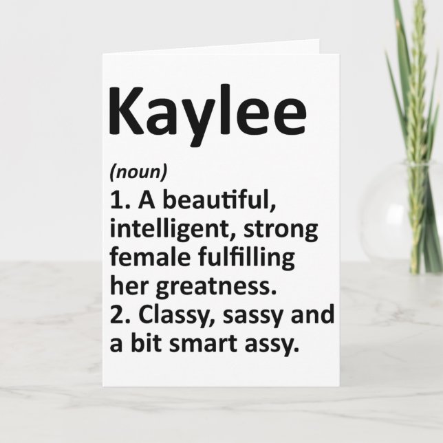 Kaylee Definition Personalised Name Funny Christma Card (Front)