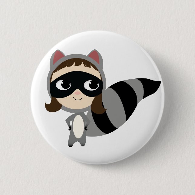 Kaylee the Racoon 6 Cm Round Badge (Front)