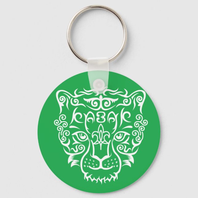 Kazakh style with snow leopard pattern key ring (Front)