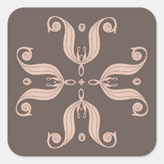 Kazakh tulips pattern  square sticker