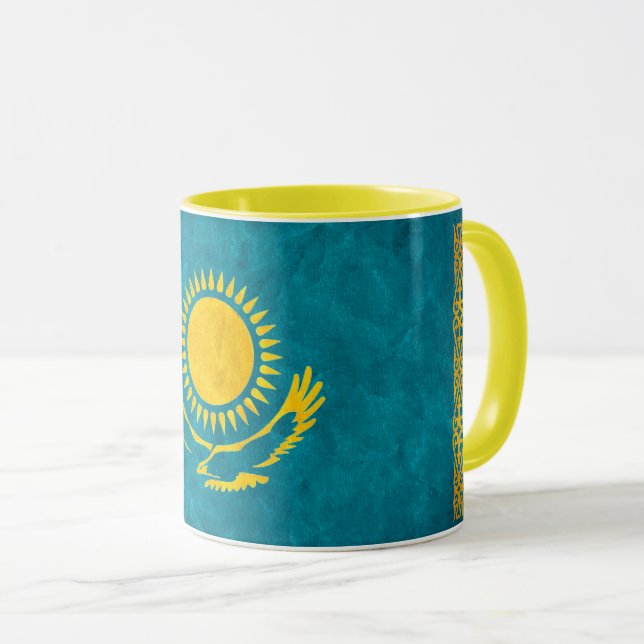" Kazakhstan: 1992/today - Flaggen Design KAFFEE Mug (Front Right)
