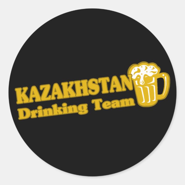 Kazakhstan Drinking Team Classic Round Sticker (Front)