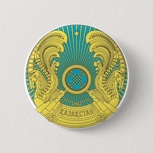 kazakhstan emblem 6 cm round badge (Front)