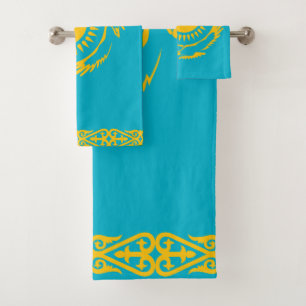 Kazakhstan Flag Bath Towel Set