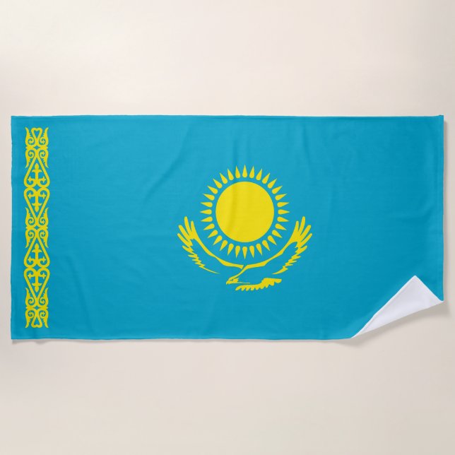 Kazakhstan Flag Beach Towel (Front)