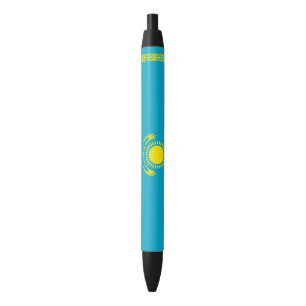 Kazakhstan Flag Black Ink Pen