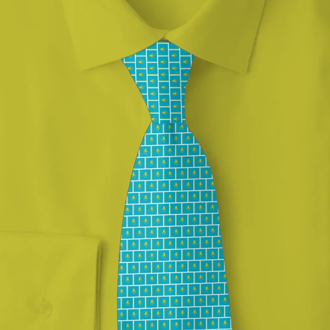 Kazakhstan Flag Brick Pattern Tie (Creator Uploaded)