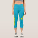 Kazakhstan Flag Capri Leggings<br><div class="desc">Patriotic flag of Kazakhstan.</div>
