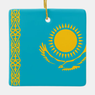 Kazakhstan Flag  Ceramic Ornament