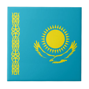 Kazakhstan Flag Ceramic Tile