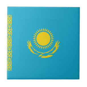 Kazakhstan Flag Ceramic Tile