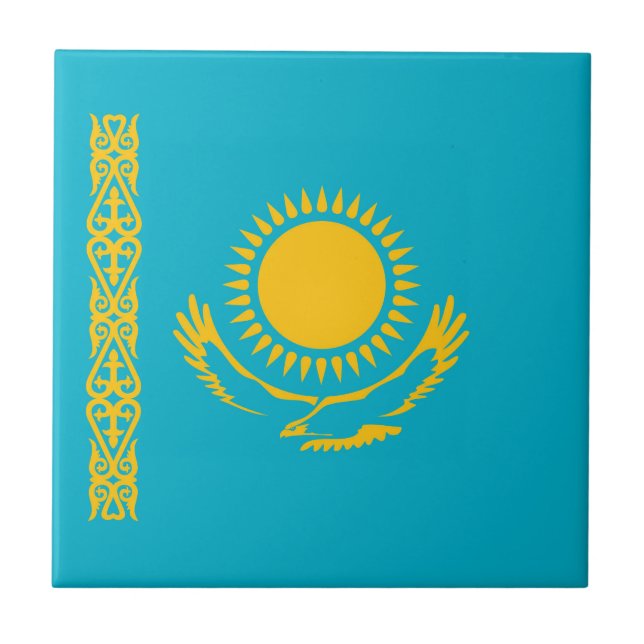 Kazakhstan flag ceramic tile (Front)