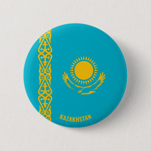 Kazakhstan Flag Charming Patriotic 6 Cm Round Badge